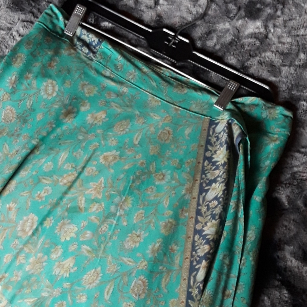 Silky boho wrap skirt